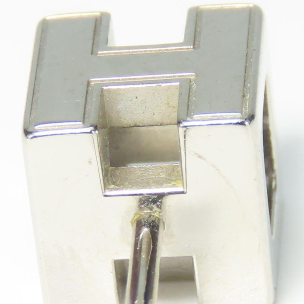 Used HERMES Pierce Cage de ash H cube metal 5.9g black Silver plating