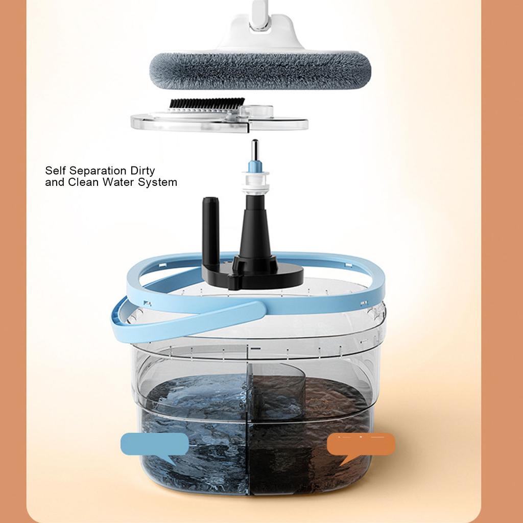 Набор швабры и ведра с системой саморазделения грязной и чистой воды, вращающаяся на 360 градусов самоотжимающаяся квадратная швабра, средство для мытья пола для дома