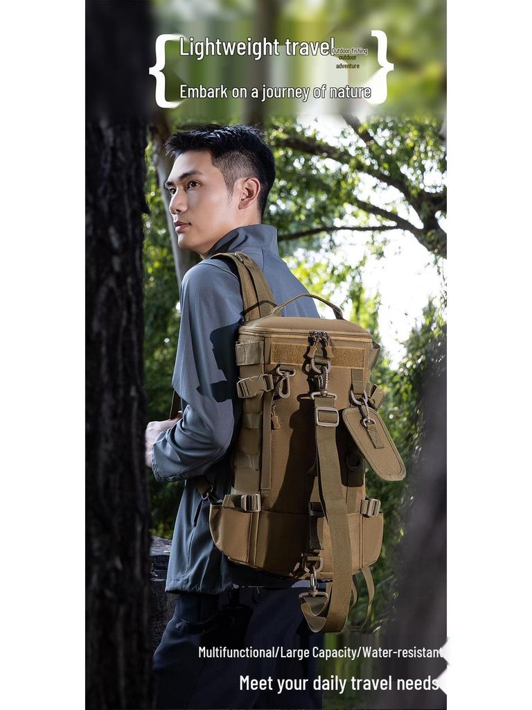 Водонепроницаемый рюкзак для рыболовных снастей: Многофункциональная наплечная сумка для использования на открытом воздухе