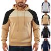 Мужская толстовка с капюшоном, толстовка контрастного цвета, спортивная повседневная куртка на молнии