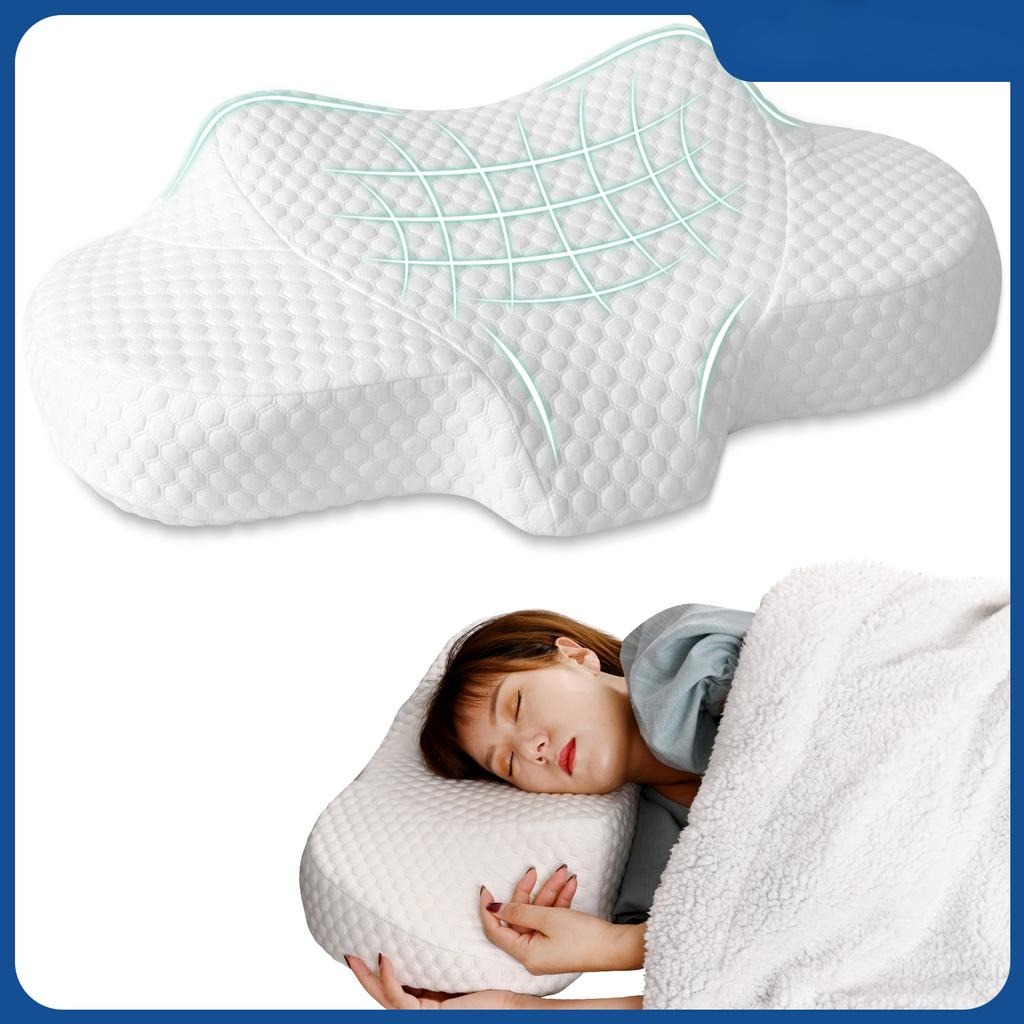Ортопедическая подушка из пены с эффектом памяти для облегчения боли в шее, регулируемая подушка для сна, подушка с моющимся чехлом