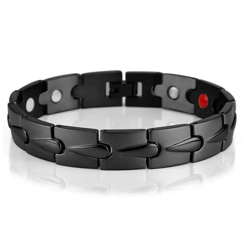 12Mm Wide Gold-plated Stainless Steel Water Drop Magnet Bracelet Removable Negative Ion Magnetic Bracelet