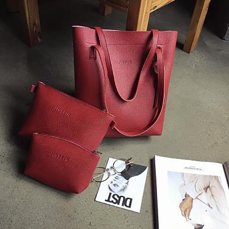 Элегантный женский набор из 3 предметов: наплечная сумка, модная сумочка, сумка-мессенджер, сумка-тоут