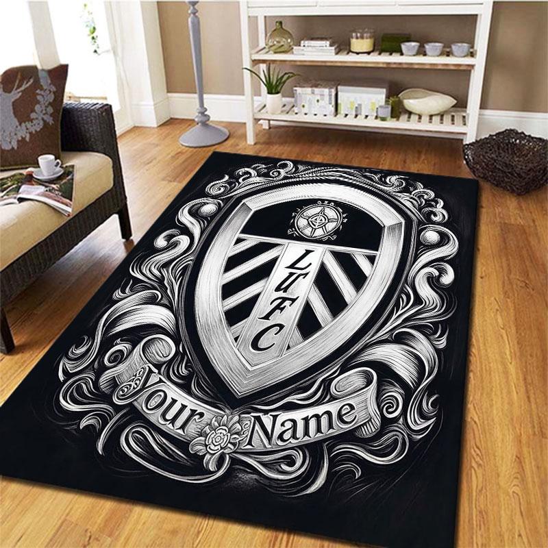 Leeds United Custom Name Carpet Rug for Living Room Bedroom Home Sofa Decoration,Kids play Non-slip Floor Mat