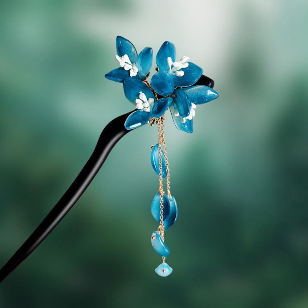 Vintage Flower Hairpin Flower Hairpin Fork Jewelry Accessories New Chinese Hair Stick  for Hanfu