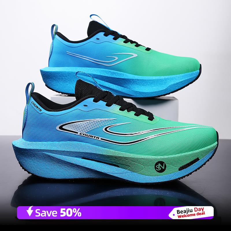 Мужские кроссовки для бега Карбоновая пластина Специальные Марафонские Спортивные Дышащие Легкие Женские Удобные Нескользящие Повседневные Кроссовки