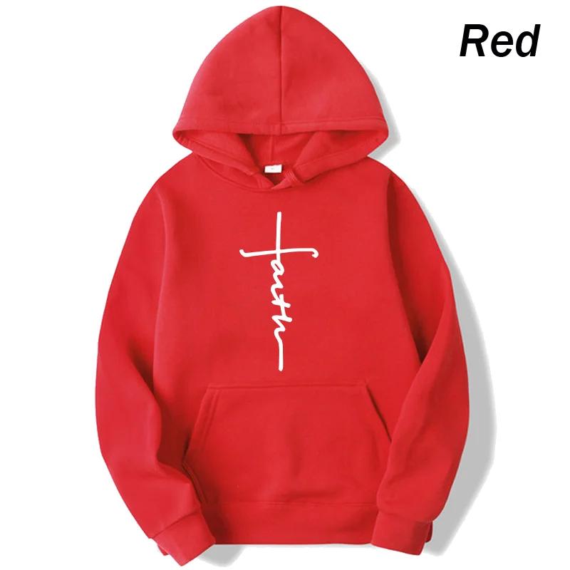 2025 Unisex Cool Faith Print Hoodie Sweatshirt Men Women Fleece Hoodie Fashion Sports Hoodie Crew Neck Hoodie Sweatshirt