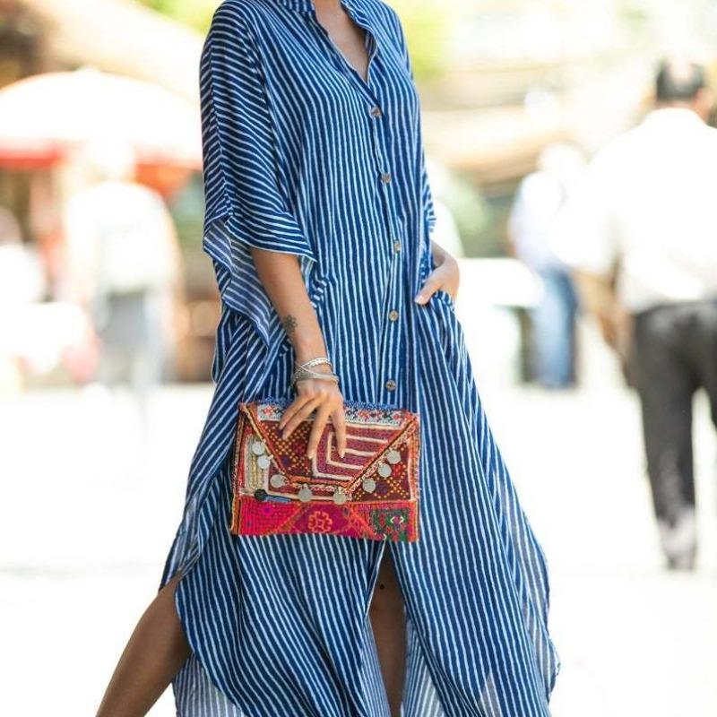 Пляжная блузка на пуговицах больших размеров для женщин со свободной защитой от солнца