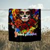 1PC Custom Name Colorful Sugar Skull Art flannel blanket versatile,all-season throw suitable for the living room,bedroom,camping,travel,and gift