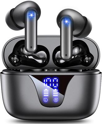 Беспроводные Bluetooth-наушники Новая эра беспроводных Bluetooth-наушников с Автоматическим и Компактным Светодиодным Индикатором Уровня Заряда Сенсорное Управление Уменьшенный Звук IPX7 Идеально для