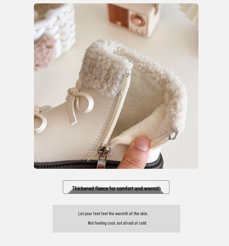 Мягкие Нескользящие Кожаные Детские Сапоги, Дизайн С Закрытым Носком, С Хлопковой Подкладкой, Для Девочек, Стиль Мартинс, Зима 2025