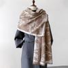2024 New Retro Style Bamboo Leaf Printed New Fashionable Autumn and Winter Long Scarf Scarf