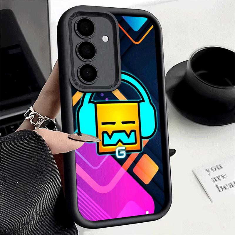 Чехол для телефона Samsung Galaxy A17 A16 A15 A14 A13 Игра Geometry Dash A56 A36 A26 A55 A35 A25 A54 A34 A24 A53 A33 A23 A07 A06