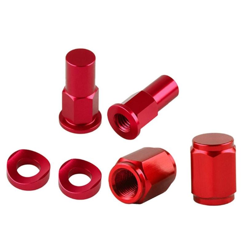 Motorcycle Universal Aluminium Tire Valves Stem Lock Nut Caps Spacer Kits