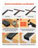 Trench Drain, 1005 x 103 x 62 mm, 5 Pack Linear Drainage Channel, HDPE Channel Drain with Grates & End Caps, Premium Outdoor Drainage System for