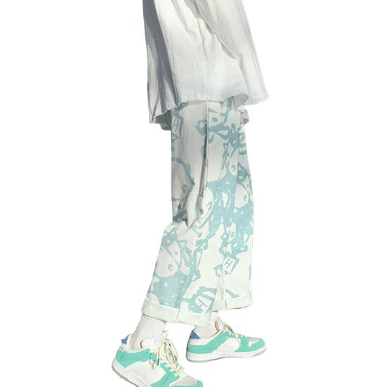 2025 Новые модные мужские брюки, модные повседневные брюки на шнурке, ретро-прямые широкие повседневные брюки