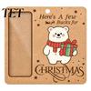 Christmas Money Holder Ornament Wooden Holder, Vintage Cash Gift Hanging Ornaments Holiday Box with Santa/Snowman/Tree Pattern for Xmas Party,