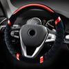 Универсальный автомобильный плюшевый чехол на руль 38 см, нескользящий чехол на руль из искусственной шерсти, теплые зимние защитные аксессуары для женщин