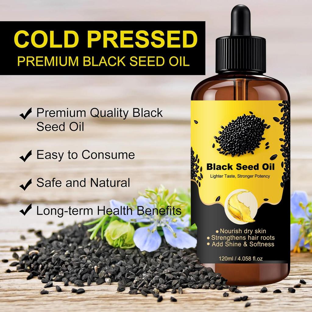 Масло черного тмина — укрепляет и питает волосы, контролирует пушистость и облегчает укладку — подходит для мужчин и женщин с любым типом волос, 120 мл