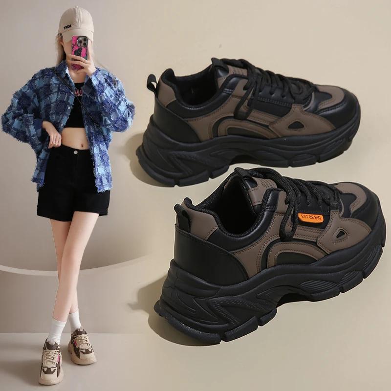 Осенняя популярная высококачественная обувь для пап, спортивная и женская обувь для отдыха, толстая подошва, круглая носовая часть, большие носовые части, несколько моделей, звездная обувь