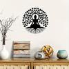 1pc Tree of Life Buddha Metal Wall Art, Black Tree of Life Wall Decor, Buddha Statue Mandala Meditation Yoga Zen Room Decor