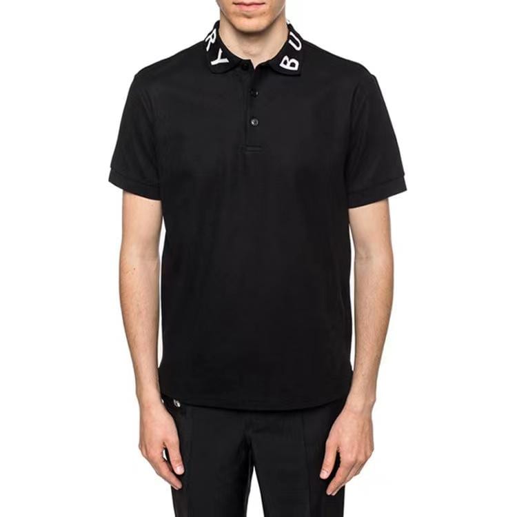 Burberry Мужская рубашка-поло Ryland с воротником и логотипом, черная 80134991