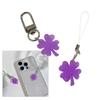 2Pcs Four Leaf Phone Chain Stylish Bag Pendant Multifuntional Phone Accessory Fashion Phone Lanyard for Everyday Use