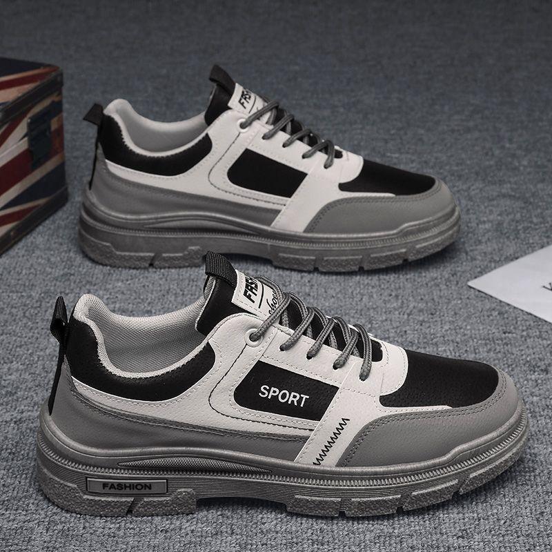 Men's Shoes for Spring Breathable New Trendy Versatile Casual Board Shoes for Men's Low Top Work Leather Martin Boots