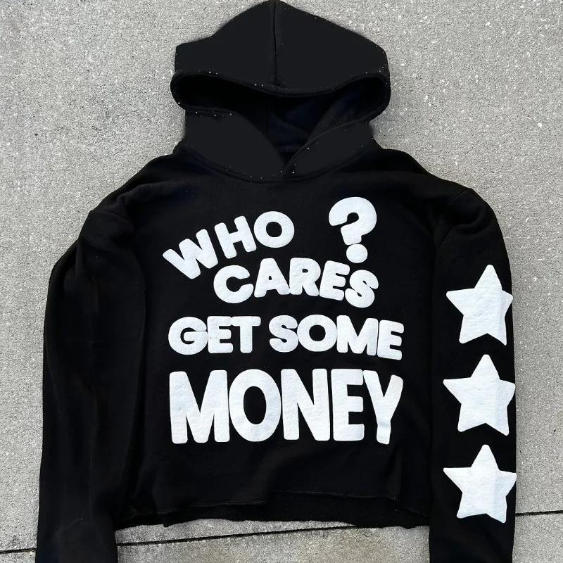 Осенне-зимние хип-хоп Y2K Street Style Letter Graffiti Printed Fashion мужские и женские теплые толстовки с капюшоном