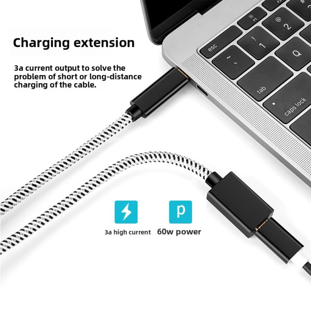 Удлинительный кабель USB Type C 3A для быстрой зарядки, передачи данных со скоростью 10 Гбит/с, поддерживает аудио- и видеоподключение для ПК-телефона