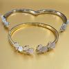 Natural Shell Zircon Butterfly Light Luxurious High-end Jewelry Open Bracelet for Women