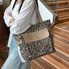 Большая вместительная сумка через плечо с леопардовым принтом, женская сумка-тоут, большая сумка для покупок, дорожная сумка
