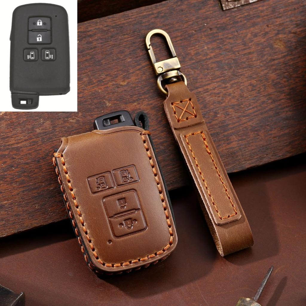 Кожаный чехол для ключей от машины для Toyota Camry Corolla RAV4 Highlander Avalon 2015-2017, защитный чехол с умным управлением, держатель