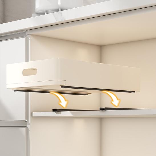 Kitchen Storage Rack with Slide Rails Retractable Drawer Organizer Pull-out Cabinet Organizer Tray Spice Box Kitchen Accessories