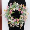 Цветы Весенний венок Гирлянда на входную дверь Искусственные цветы Дверной венок для дома Весенняя вечеринка Фермерский дом Свадебное украшение