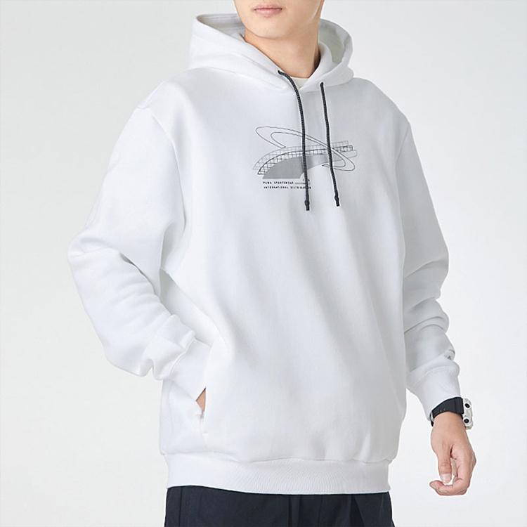 Puma Вязаный пуловер с капюшоном на флисовой подкладке, мужские топы, белый 530289-02