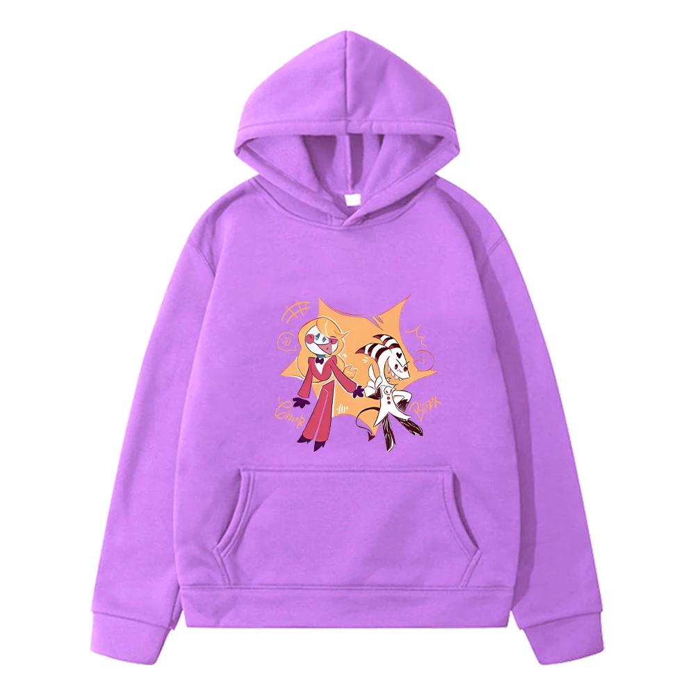 Comfortable Helluva Boss Print Anime Hoodie Fleece Jacket Boys Sweatshirt Christmas Hoodie Kawaii Pullover Kids Clothes Girls