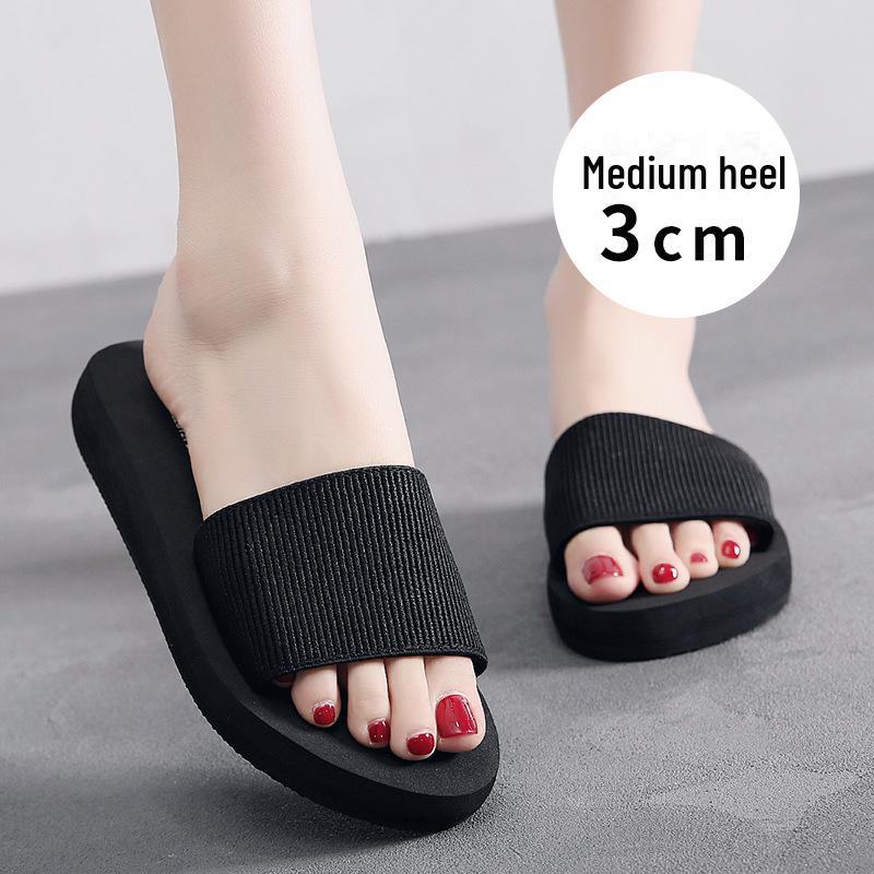 «Парные пляжные тапочки для родителей и детей»: Женские и детские шлепанцы на танкетке с толстой подошвой