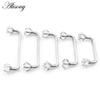 Alisouy 1PC Titanium Heart Star Zircon Threaded Surface Bar Barbell Micro Dermal Anchor Retainers Hide In Skin Piercing Jewelry