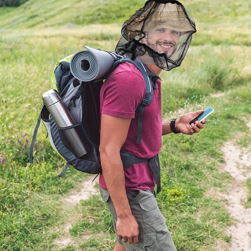 1 шт. Легкая москитная шляпа для лица для пеших прогулок и путешествий на открытом воздухе - Дышащая сетчатая конструкция для рыбалки, кемпинга, аксессуар для пеших прогулок