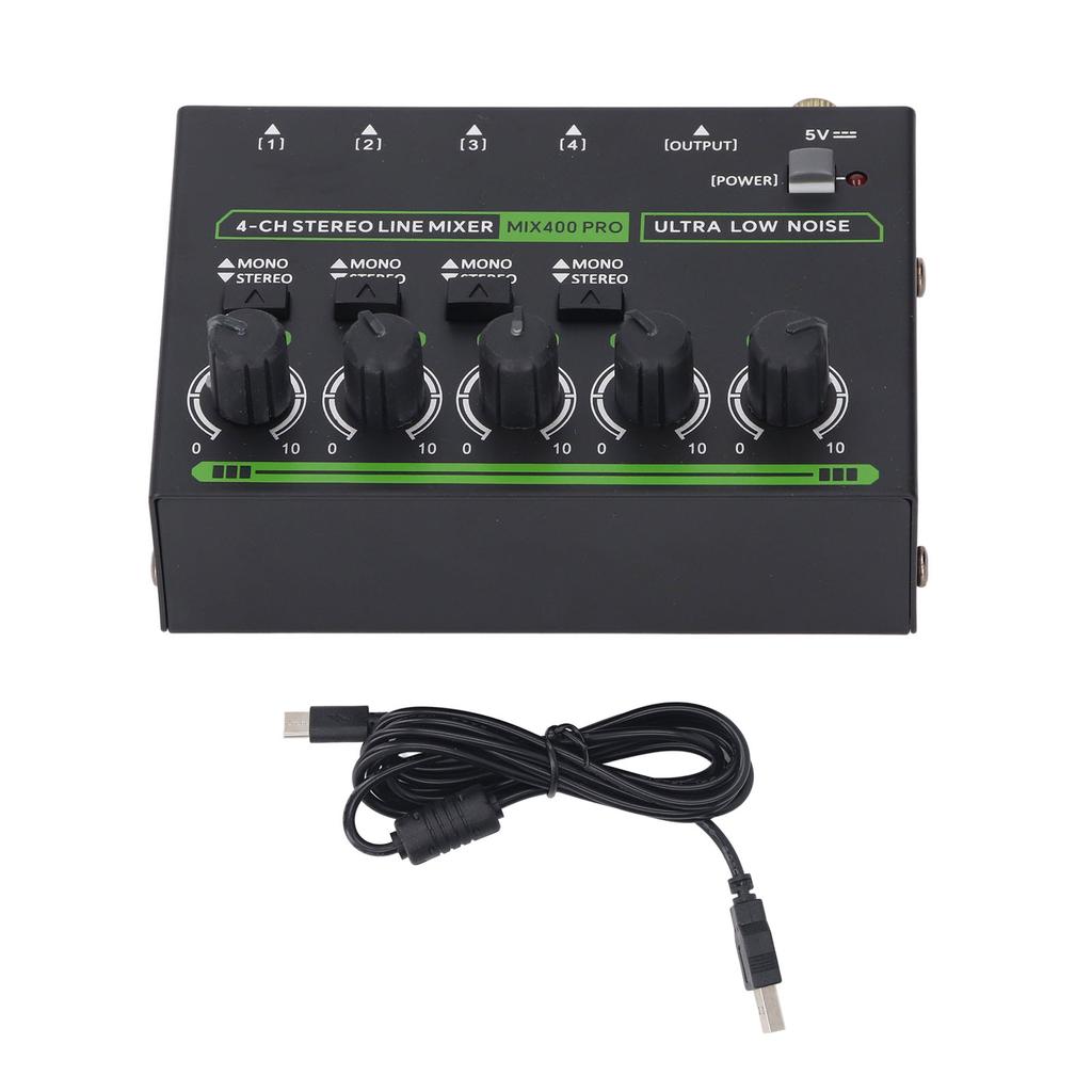 4-канальный стерео линейный микшер 6,35 мм интерфейс сверхнизкий уровень шума независимая регулировка громкости звуковой микшер