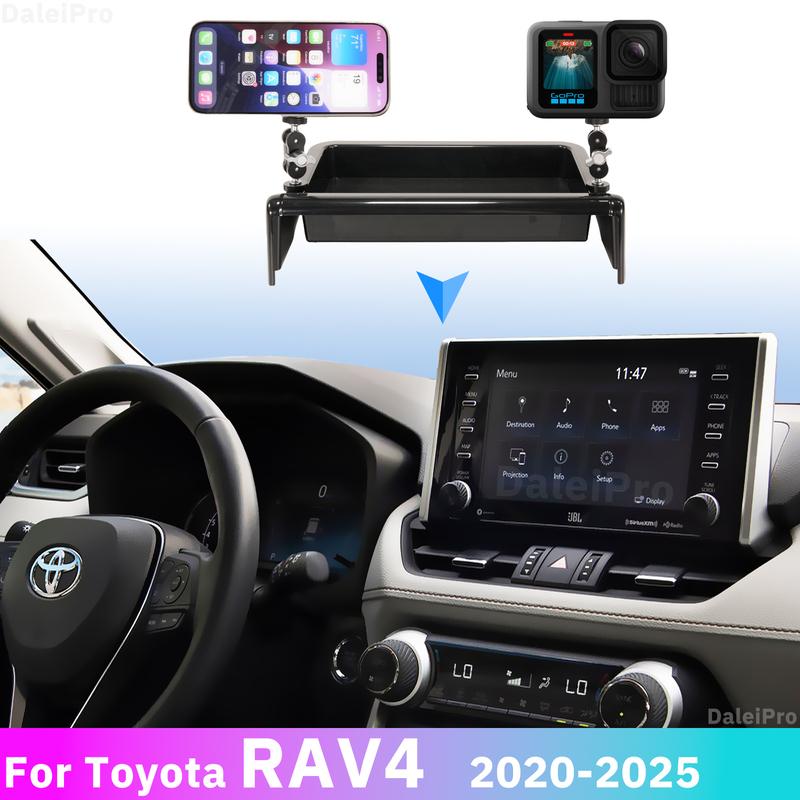 Для Toyota RAV4 XA50 2020-2024 2025 Автомобильный многофункциональный ящик для хранения, двойные держатели для телефона, магнитная беспроводная зарядная станция MagSafe