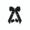 Chain Detail Lace Bow Hair Clips Rhinestone Decoration Side Barrettes Hair Clip  Punk Style