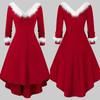 Cosplay Costume Christmas Festive Sexy Red Strapless Embroidered Dress