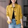 Women Casual Turn Down Collar Long Sleeve Blouse