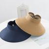 Yousheng Empty Top Back Split Bowknot Decor Sun Hat Sweat Absorbing Sun Protection Thin Wide Large Brim Pure Color Beach Hat Fashion Accessories