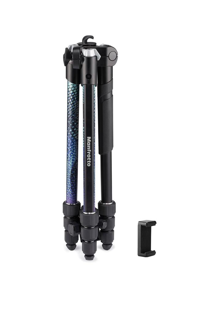 В комплект входит зажим для смартфона Manfrotto Element MII Алюминиевый штатив BL Максимальная высота 160 см Высота хранения Вес Грузоподъемность 8 кг Поворотный замок