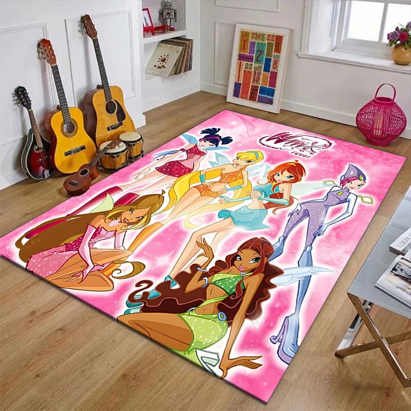 Winx Club Printed Area Rug Carpet for Bedroom Living Room Home Decor Rugs Mat Non Slip Mat Rug for Bedside