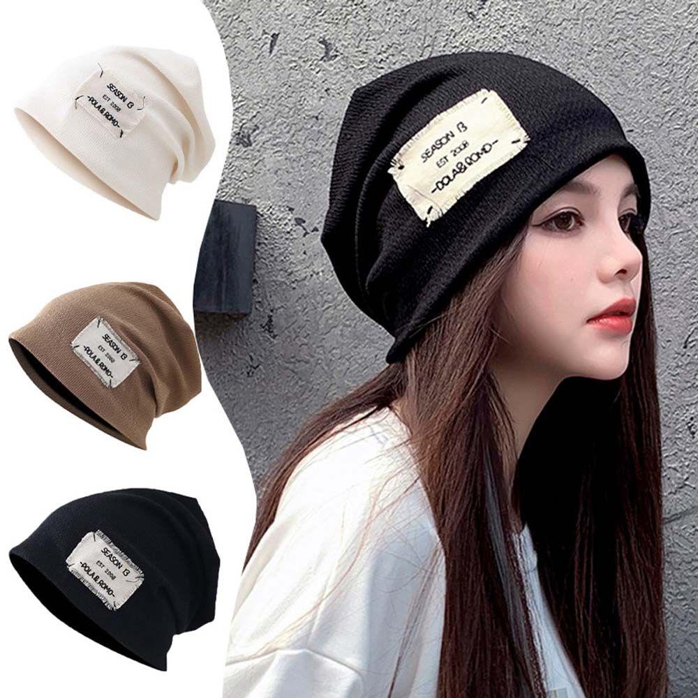 Elastic All-match Solid color Korean Style Women Beanie Men Skull cap Stacking bonnet Knitted Hat
