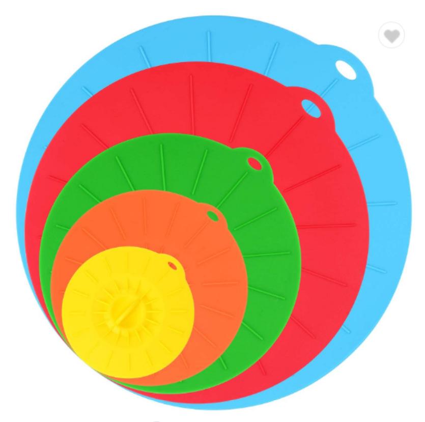 Набор из 5 силиконовых крышек для сохранения свежести: Герметичный, термостойкий, легкоочищаемый